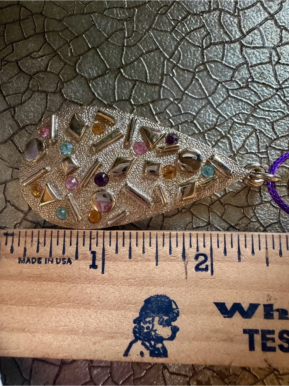 Vtg. 1959 Sarah Coventry Sultana Gold Teardrop Pendant with RhineStones